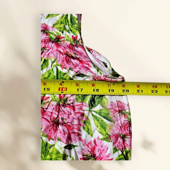 NWT Agnes & Dora Pink and Green Tiered Sleeveless Tunic Breezy Floral Large - Picture 2 of 7